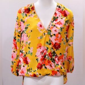 Ava & Aiden | Floral Wrap Blouse